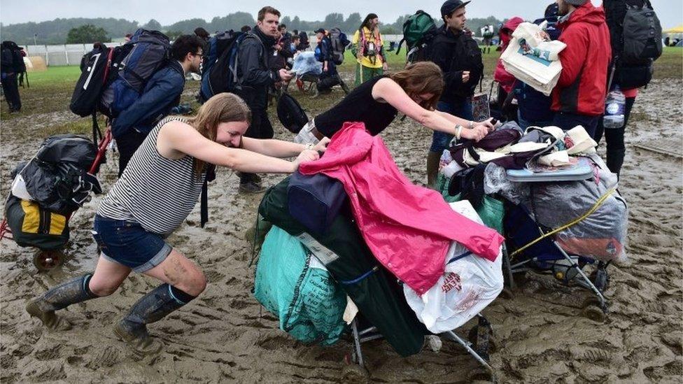 Pushchairs at Glastonbury