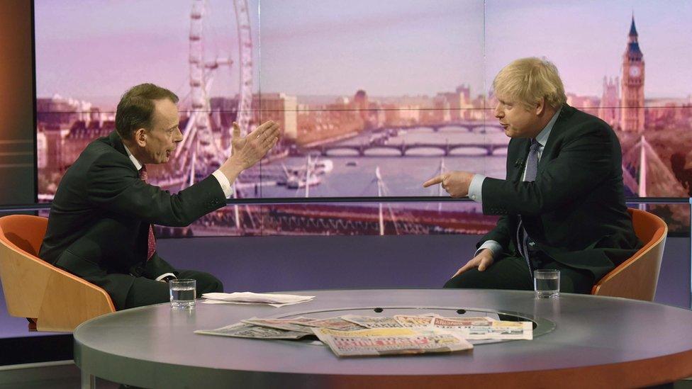 Andrew Marr and Boris Johnson