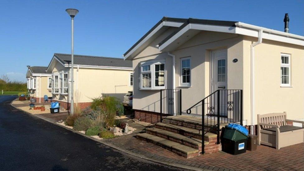 Three park homes at a site near Bridgwater in Somerset