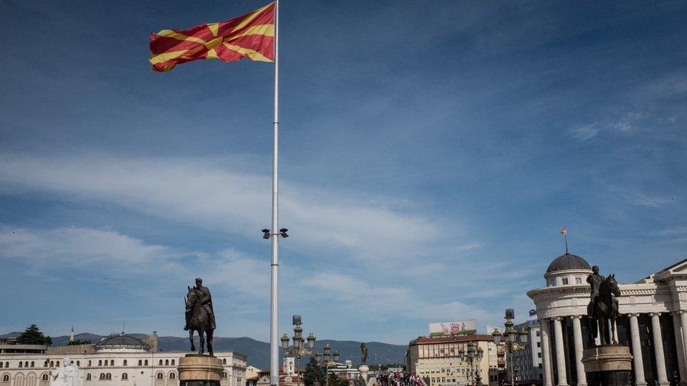 The Macedonian flag