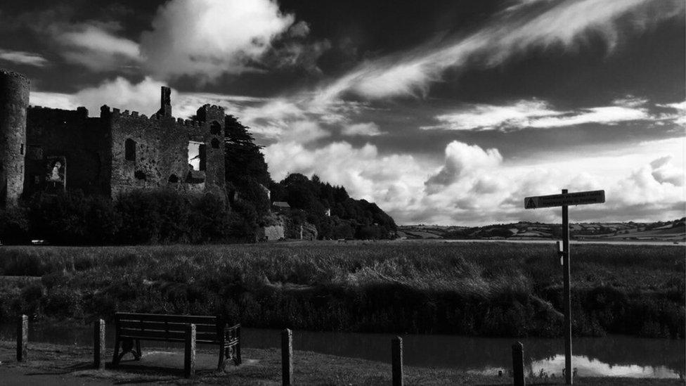 An American's perspective of Laugharne castle - Michael Bianco from Washington DC captured it while with his Welsh wife