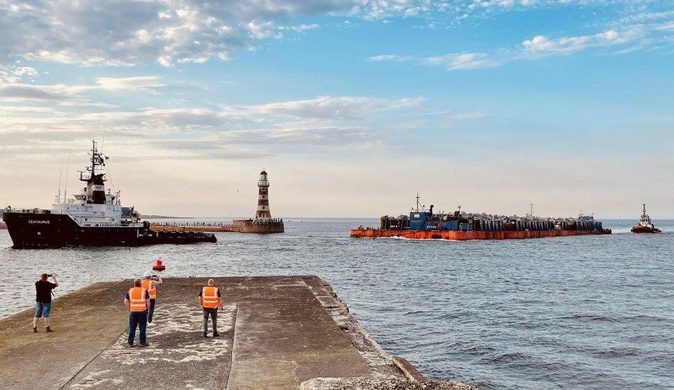 Barge arriving in the River Wear