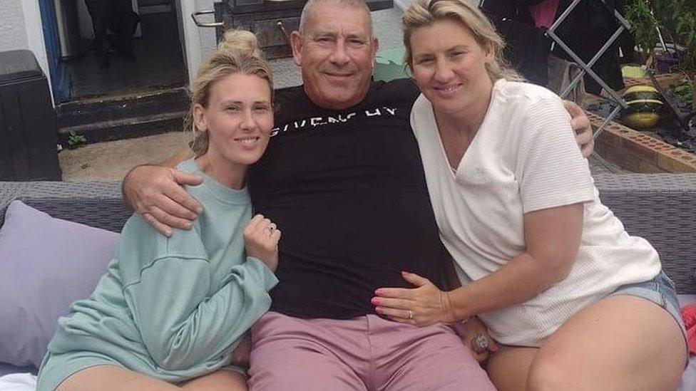 Paul with his daughters Abi and Sophie Bond