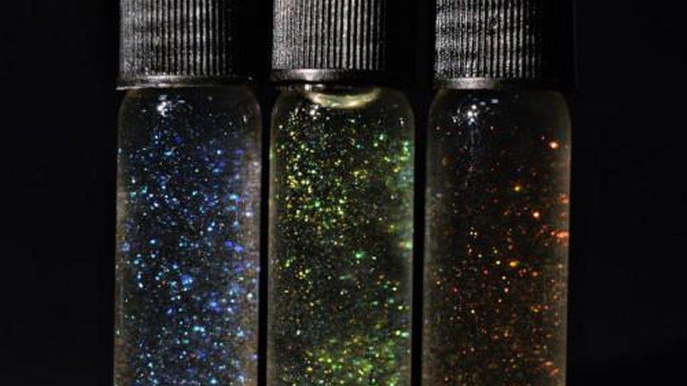 Glitter in a bottle.