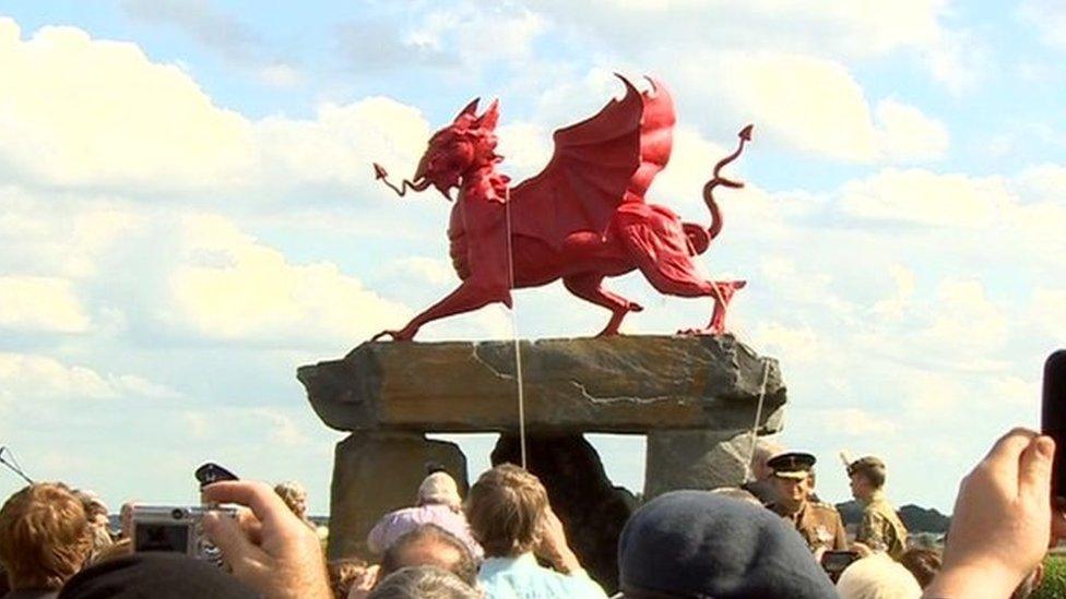 First Minister Carwyn Jones unveiled the monument