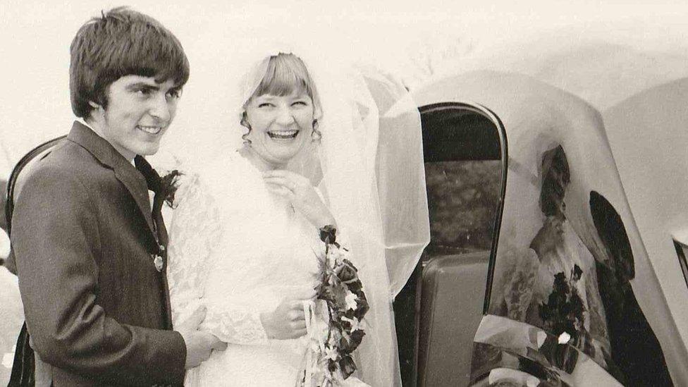 Peter and Christine Draper on their wedding day in 1971