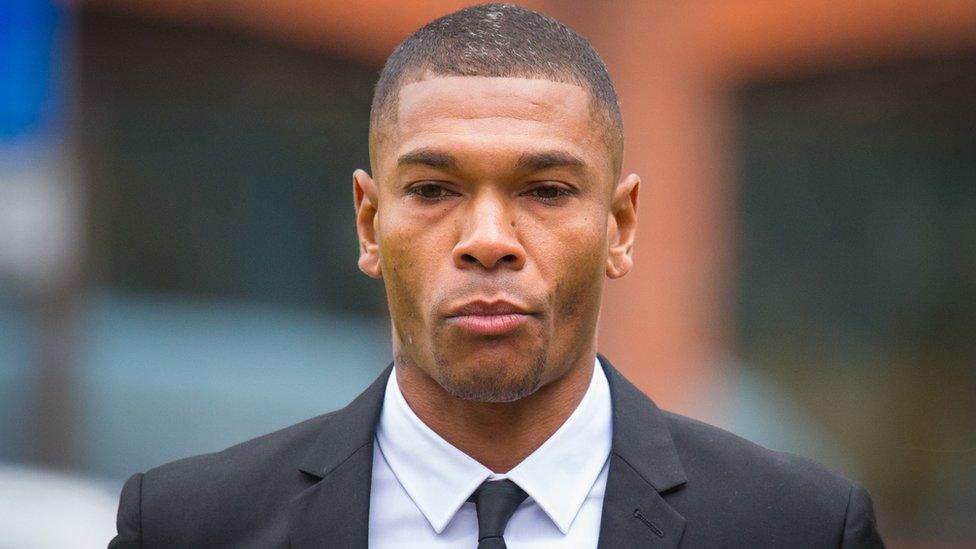 Marcus Bent arriving at court