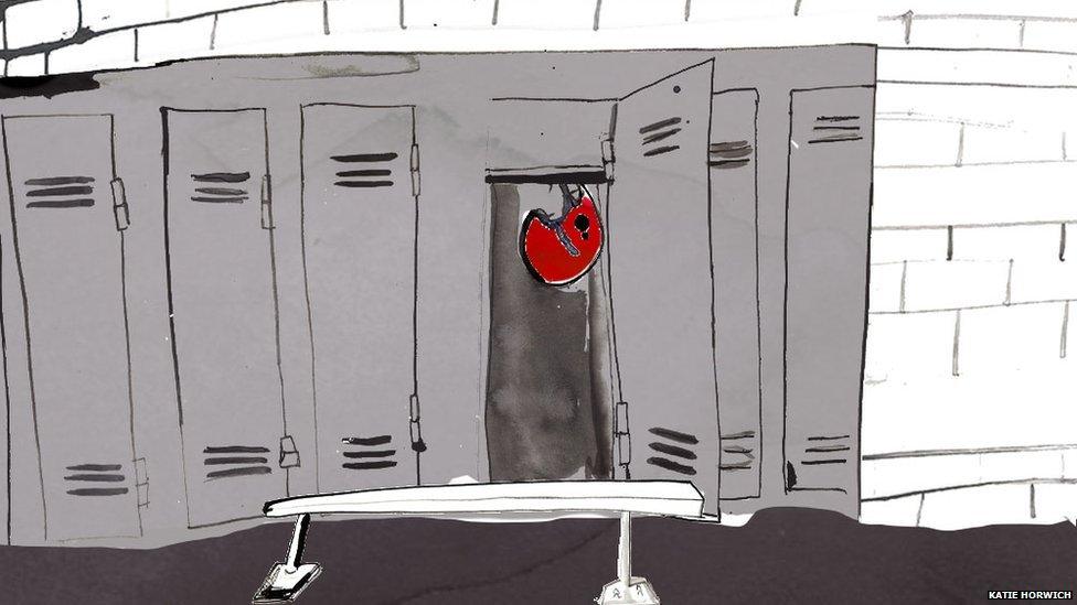 Illustration of empty locker