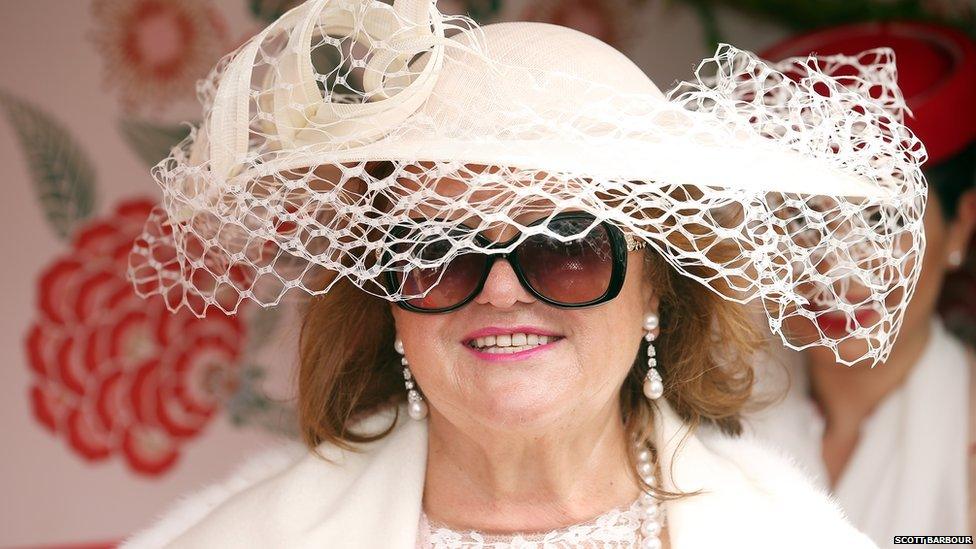 Billionaire Gina Rinehart attracted much attention at the Melbourne Cup (1 Nov 2016)