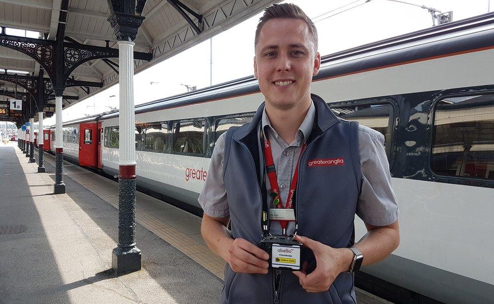 Greater Anglia worker with camera badge