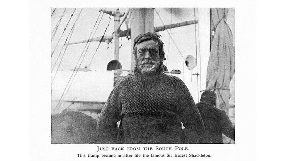 Sir Ernest Shackleton's photo after returning from the Antarctic