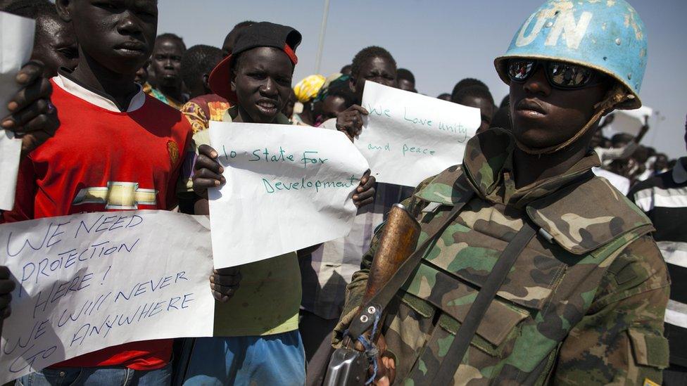 Internally displaced people in the UN camp in Malakal, Sudan