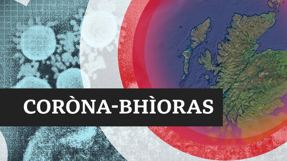 Coròna-bhìoras mapa den Ghàidhealtachd