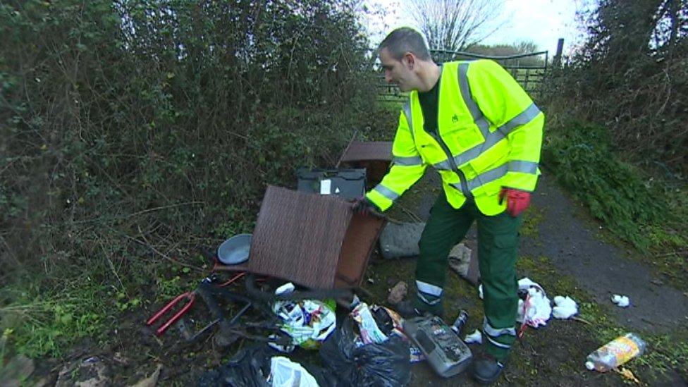 fly tipped rubbish in Wales