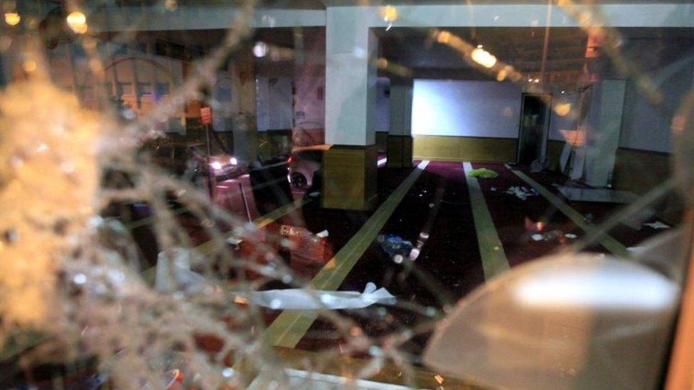 Vandalised Muslim prayer hall in Ajaccio, Corsica. Photo: 25 December 2015