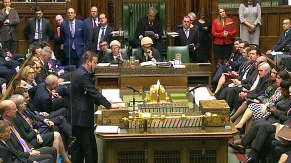 David Cameron speaking in the House of Commons