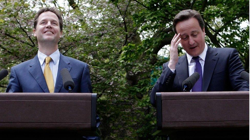 Nick Clegg and David Cameron in 2010