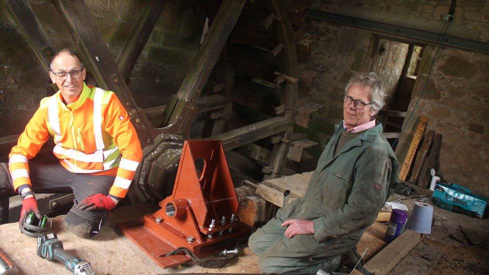 Work on the water wheel