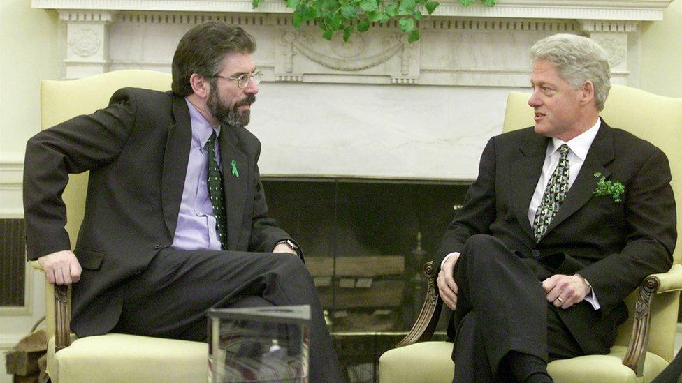 Gerry Adams and Bill Clinton in the White House in 2000