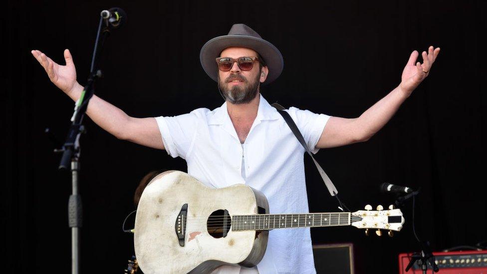 Gaz Coombes performs on stage during Day 1 of the Cornbury Festival 2019