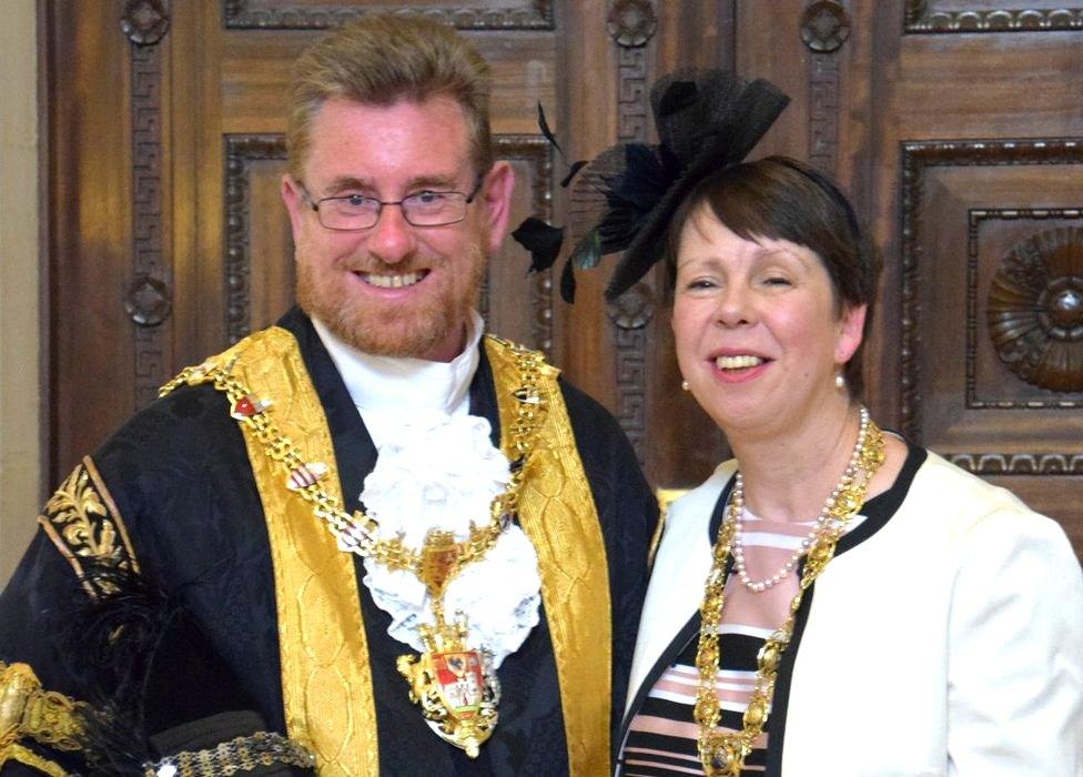 Peter Black, Lord Mayor of Swansea, with his wife Angela