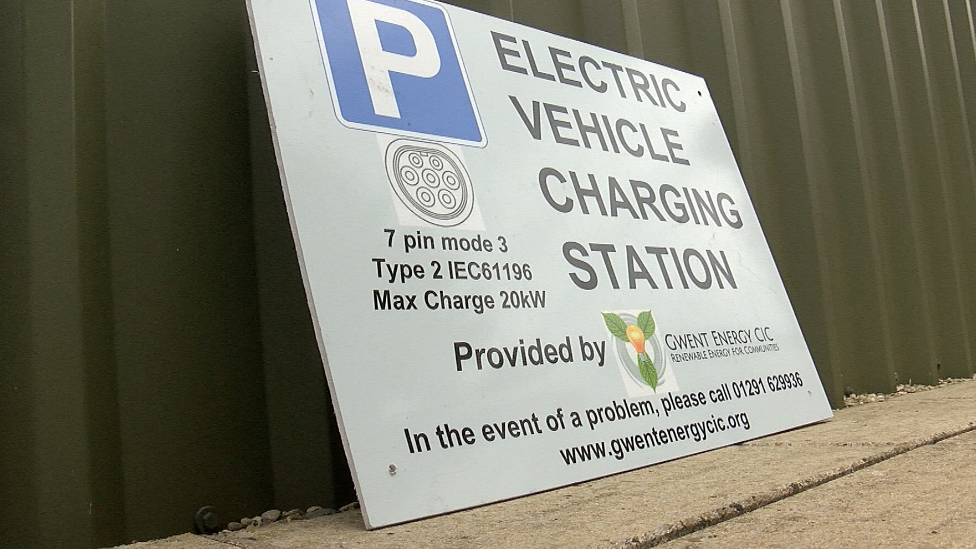 An electric charge point sign