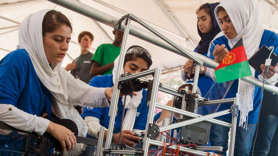 Afghan girls robotics team