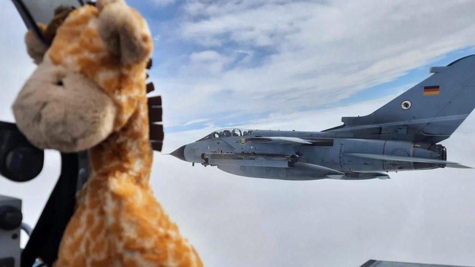 Geoffrey flying during an exercise at RAF Waddington