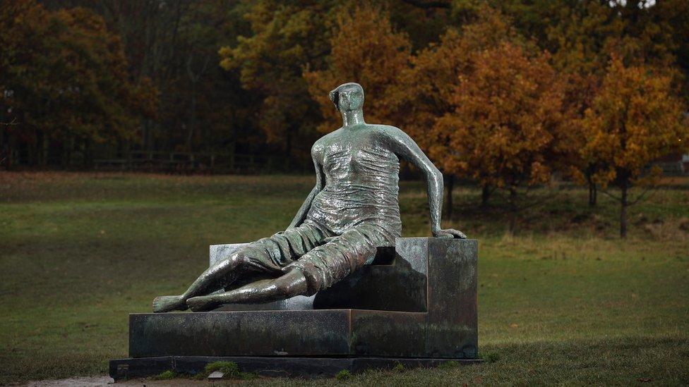 Draped Seated Woman at Yorkshire Sculpture Park in Wakefield