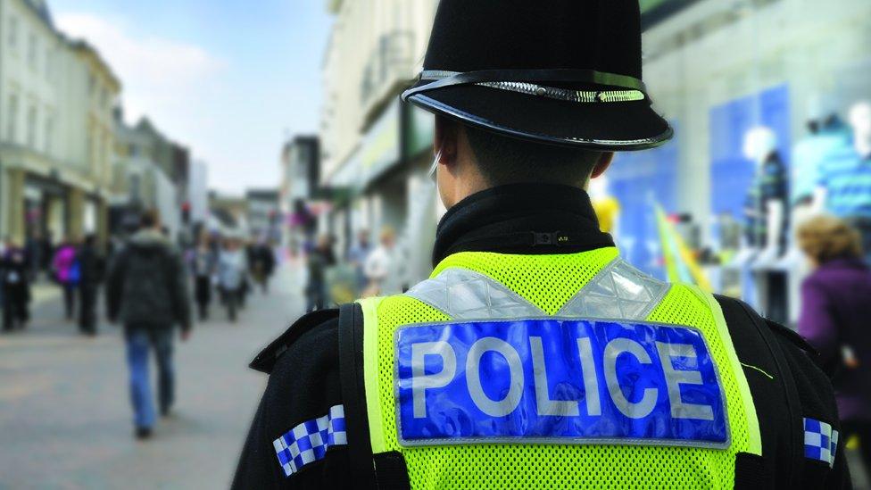 Police officer in street