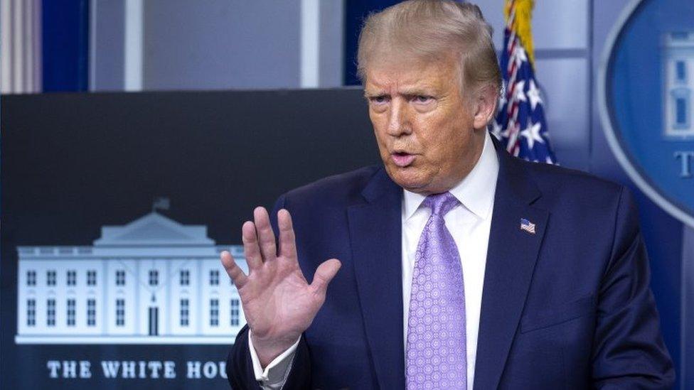 US President Donald Trump speaks during a briefing at the White House. Photo: 5 August 2020