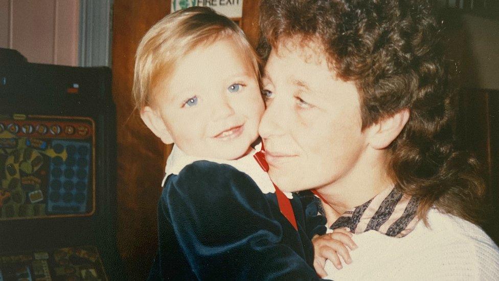 Rochelle Bugg as a child with her mum Shirley