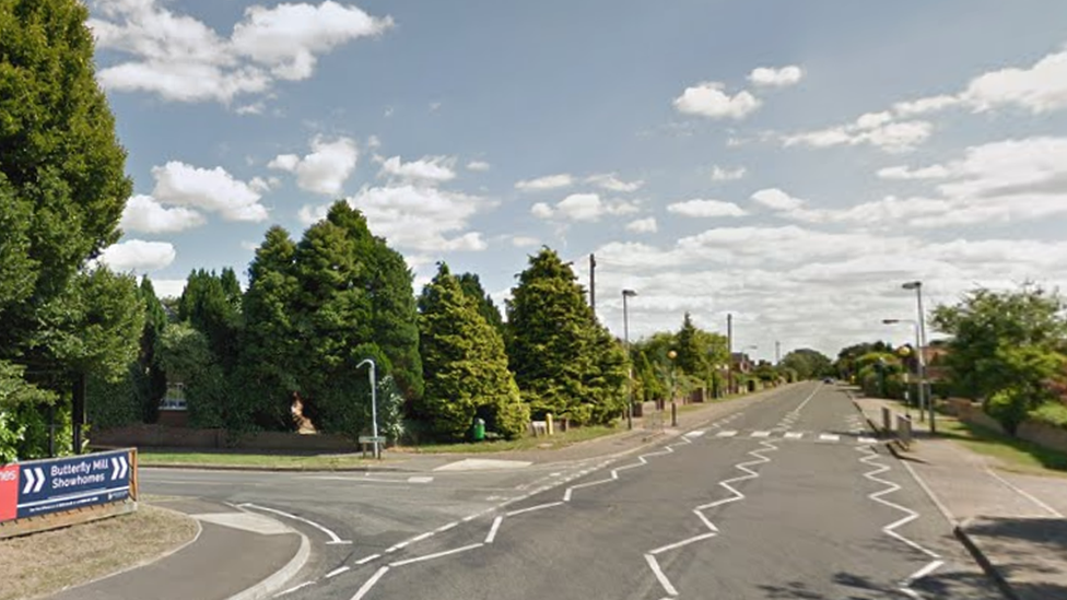 Holt Road near junction with Mill Lane, Horsford