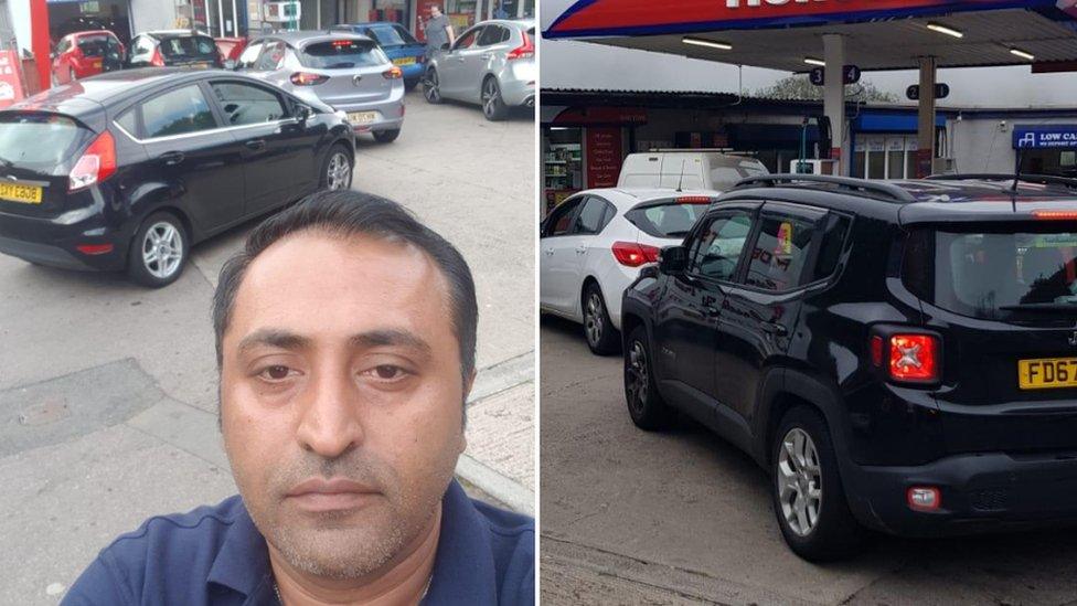 Mohammed Ali shows a busy petrol station forecourt