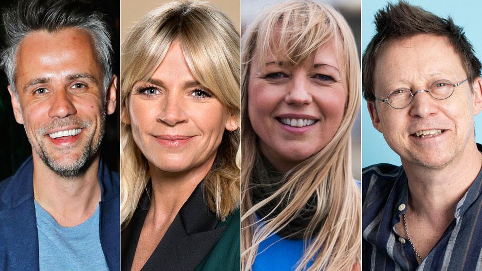 Richard Bacon, Zoe Ball, Sara Cox and Simon Mayo