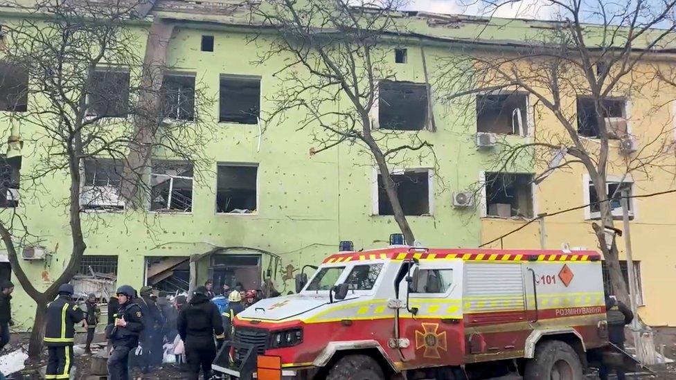 Aftermath of hospital strike in Ukraine