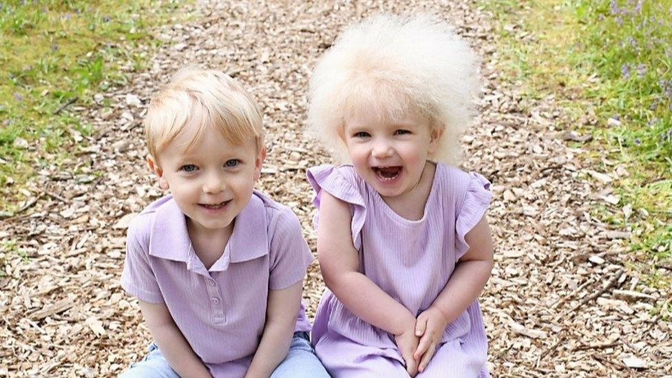 Layla three, with her brother Freddie, four