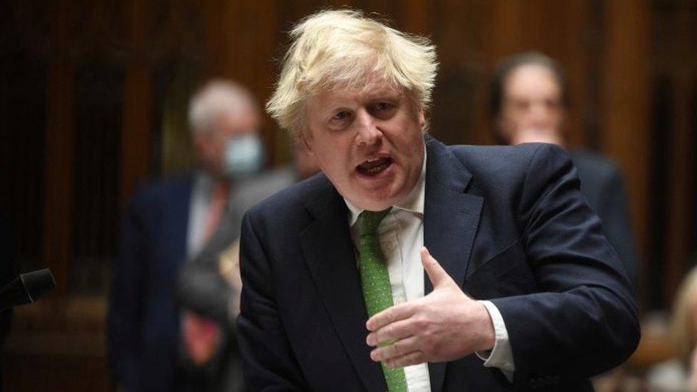 Boris Johnson makes a statement on situation in Ukraine, in the House of Commons