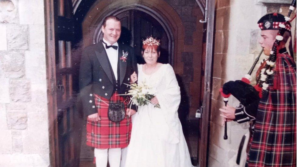 Linda and Charles on their wedding day