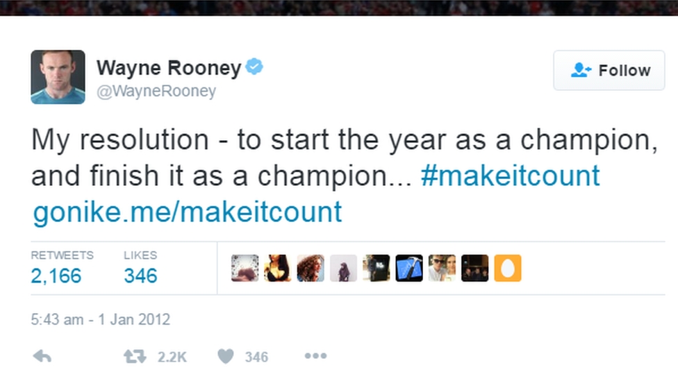 A Tweet from Wayne Rooney