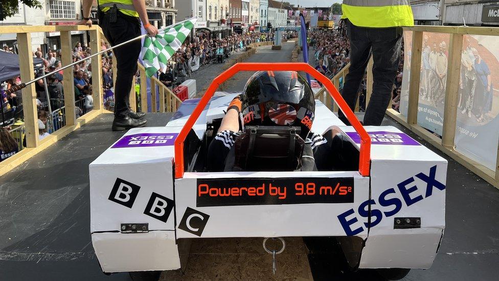 Kart with BBC Essex written on it