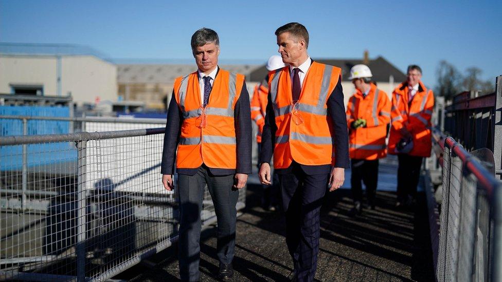 Transport Secretary Mark Harper (right) and Vadym Prystaiko, Ukraine Ambassador to the UK