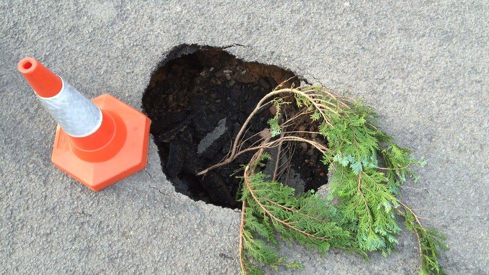 Sink hole on Talygarn Street