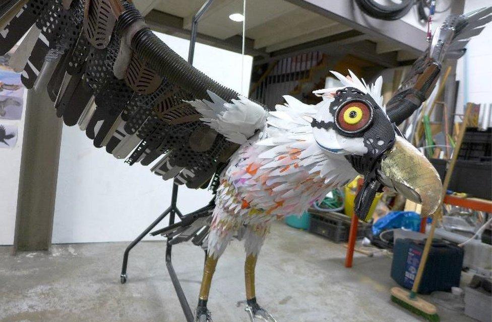 Bearded vulture sculpture