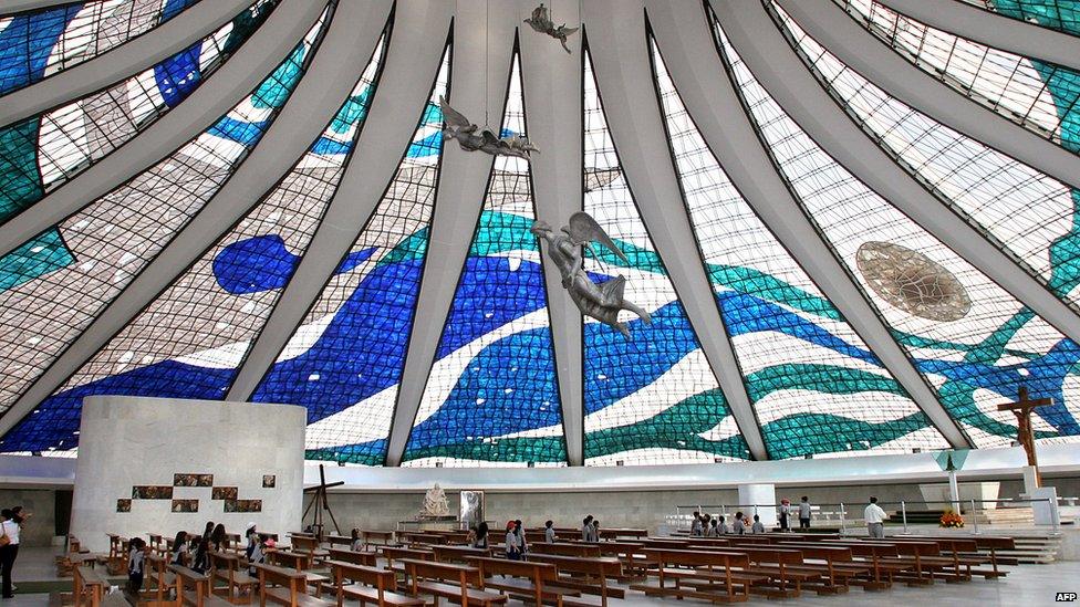 Brasilia's Cathedral interior taken 26 May 2005