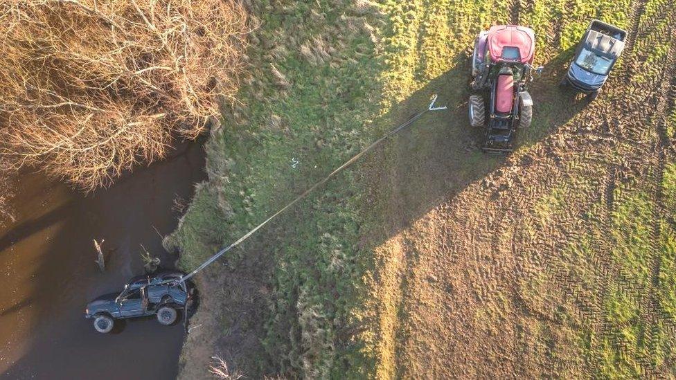 Recovered vehicle is removed from River Esk