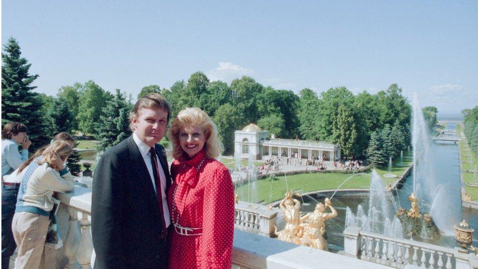 Donald Trump and his then wife Ivana visit St Petersburg in July, 1987