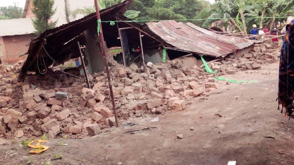 A house in Kigali is pictured after being demolished by authorities in December 2019