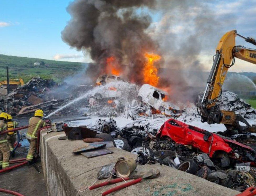 Portesham scrapyard fire