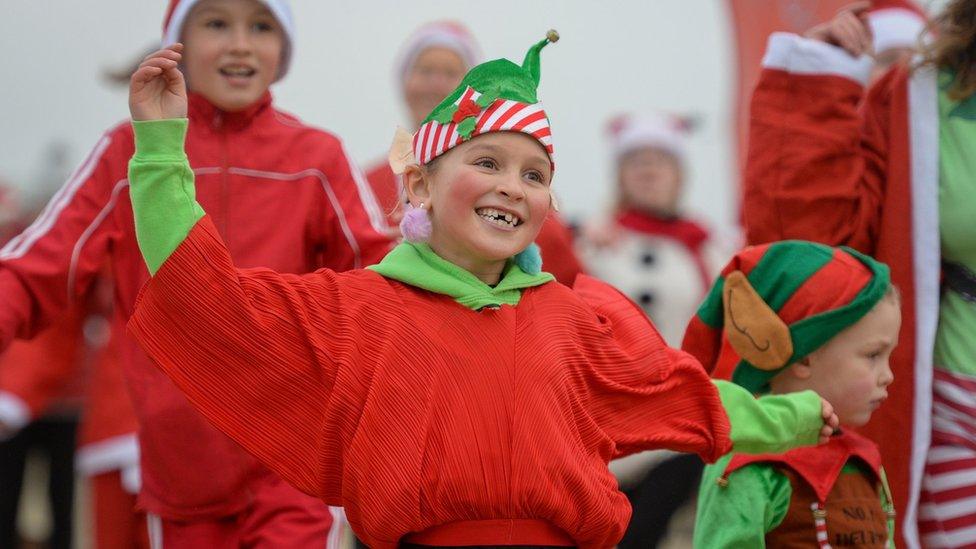 Child dressed as an elf at the Weymouth event